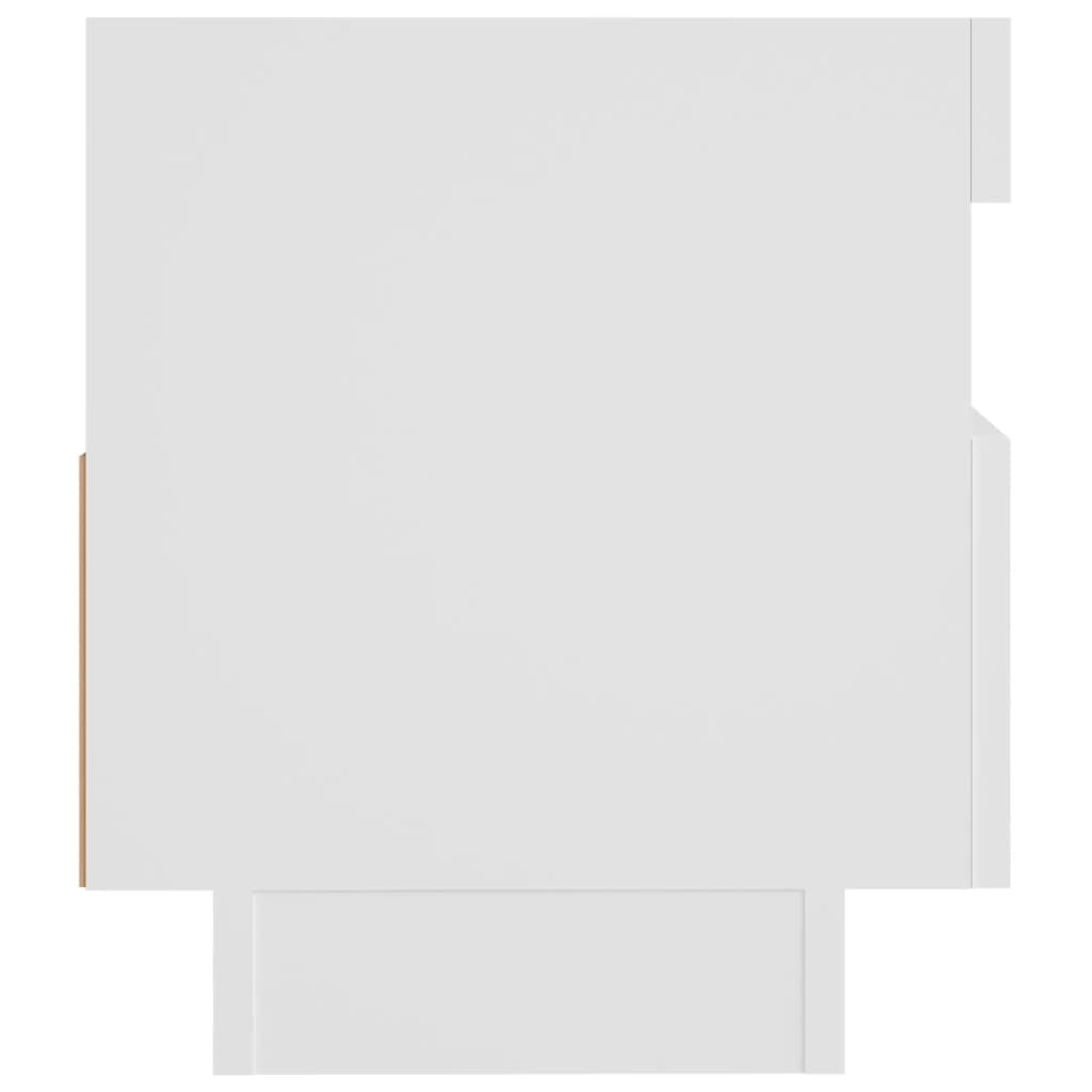 TV-Møbel Hvit TV-benk med LED-lys 80x35x40 cm