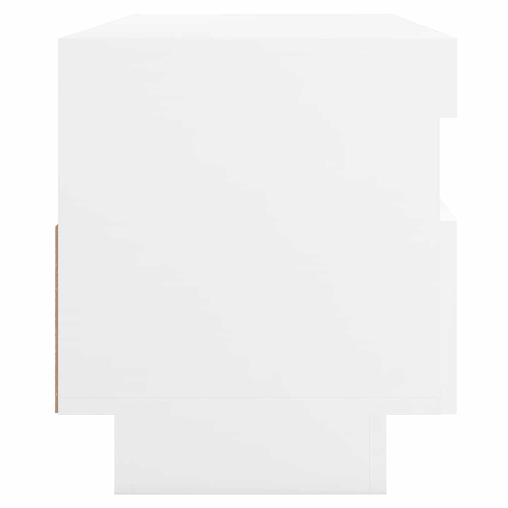 TV-Møbel Hvit TV-benk med LED-lys 100x35x40 cm