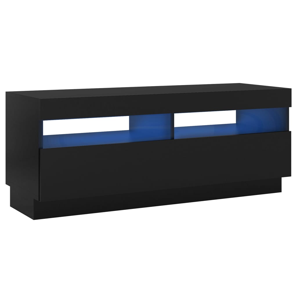 TV-Møbel Svart TV-benk med LED-lys 100x35x40 cm