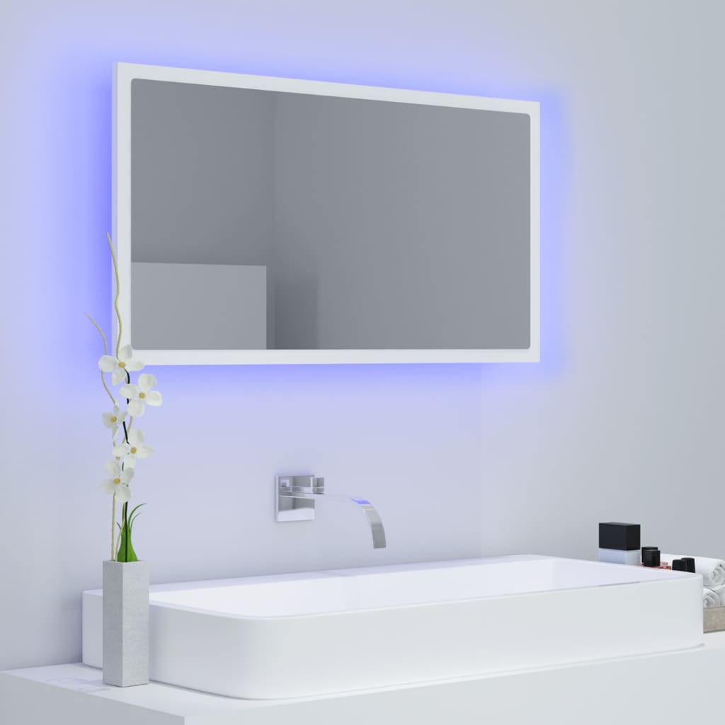Baderomsspeil LED hvit 80x8,5x37 cm akryl