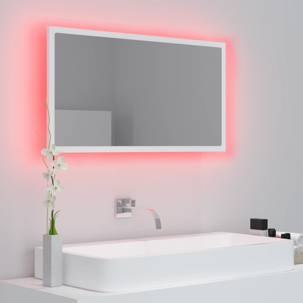 Baderomsspeil LED hvit 80x8,5x37 cm akryl