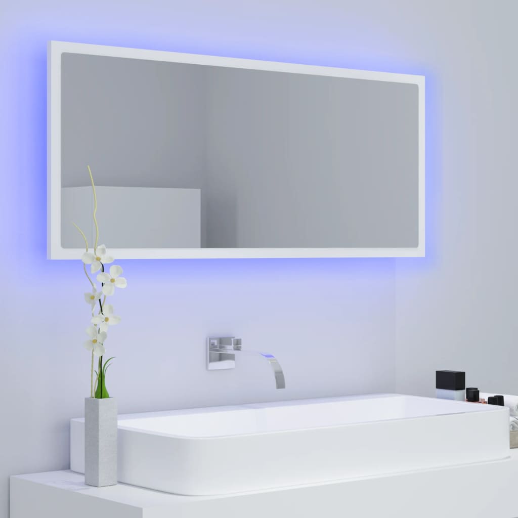 Baderomsspeil LED Hvit 100x8,5x37 cm akryl