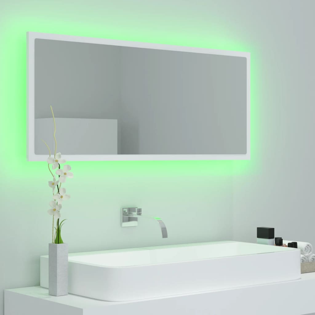 Baderomsspeil LED Hvit 100x8,5x37 cm akryl