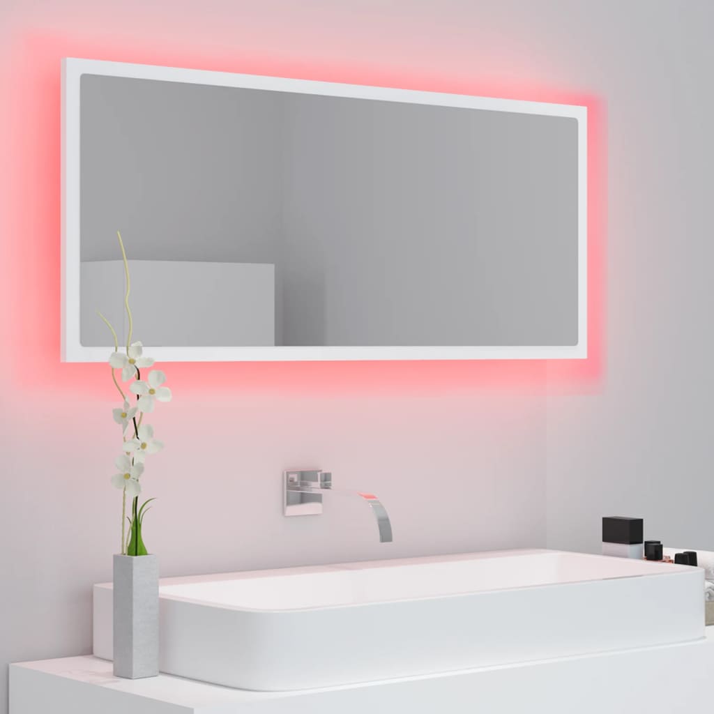 Baderomsspeil LED Hvit 100x8,5x37 cm akryl