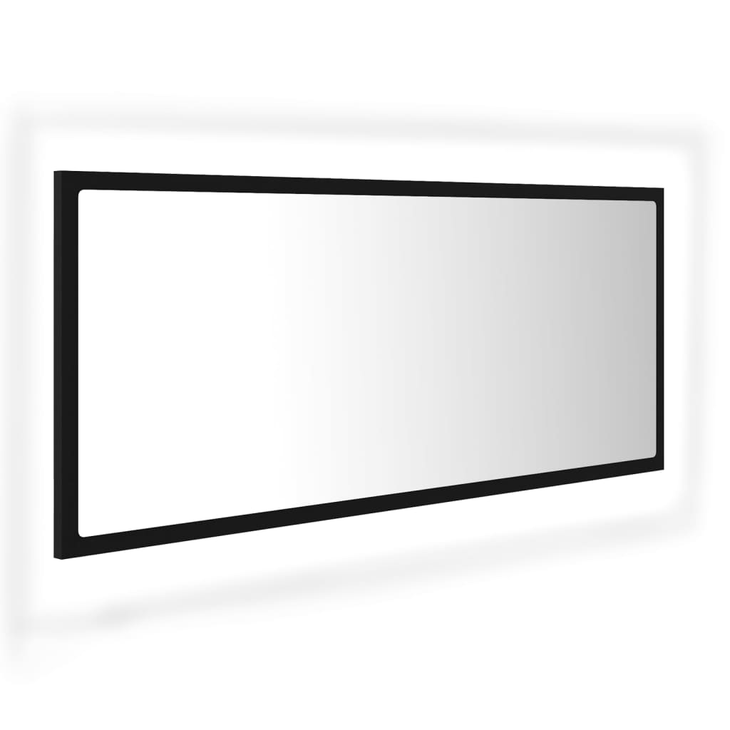 Baderomsspeil LED Svart 100x8,5x37 cm akryl