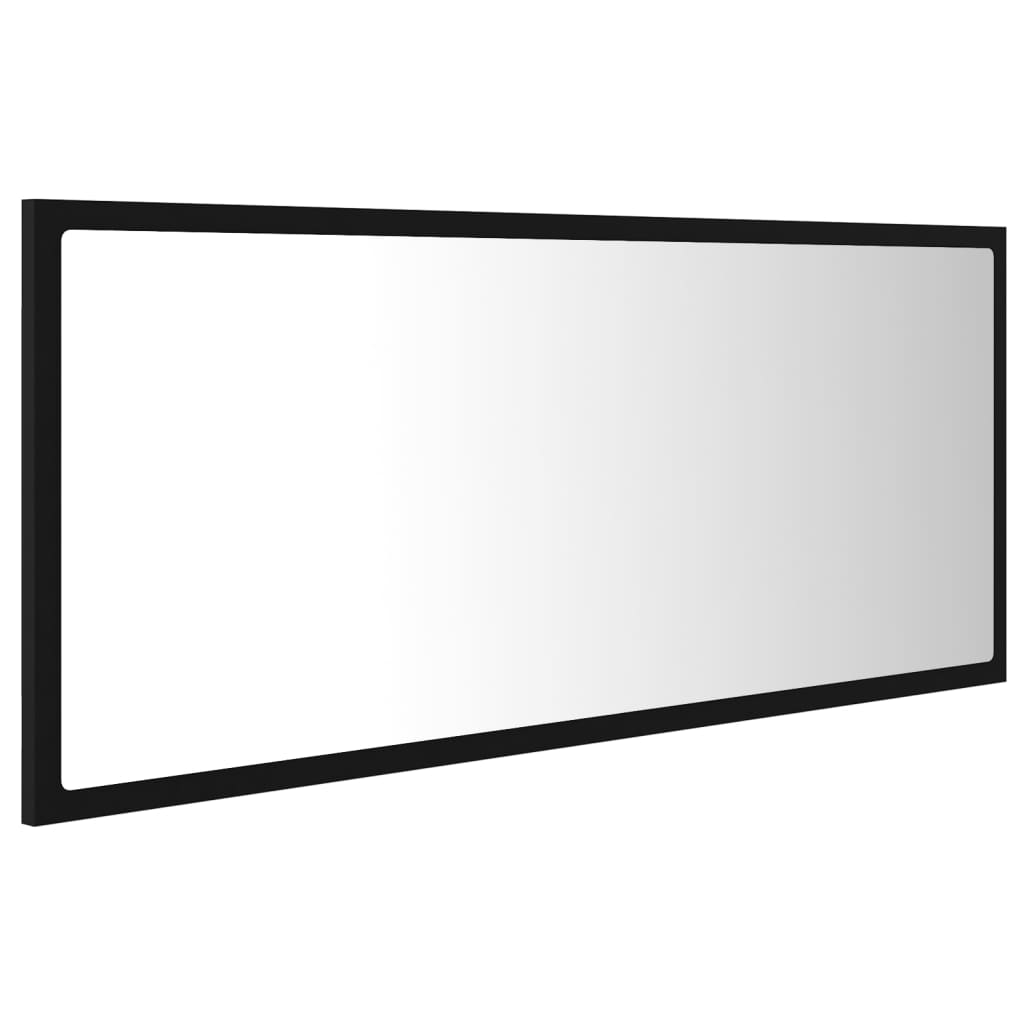 Baderomsspeil LED Svart 100x8,5x37 cm akryl