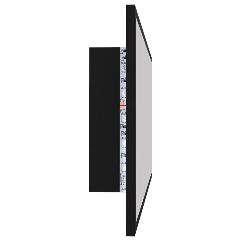 Baderomsspeil LED Svart 100x8,5x37 cm akryl