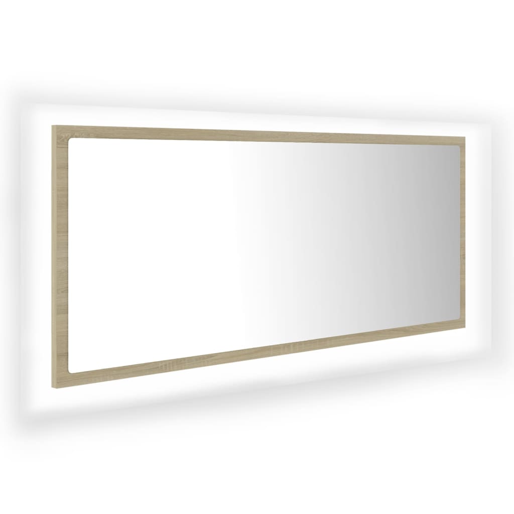 Baderomsspeil LED Sonoma Eik 100x8,5x37 cm akryl