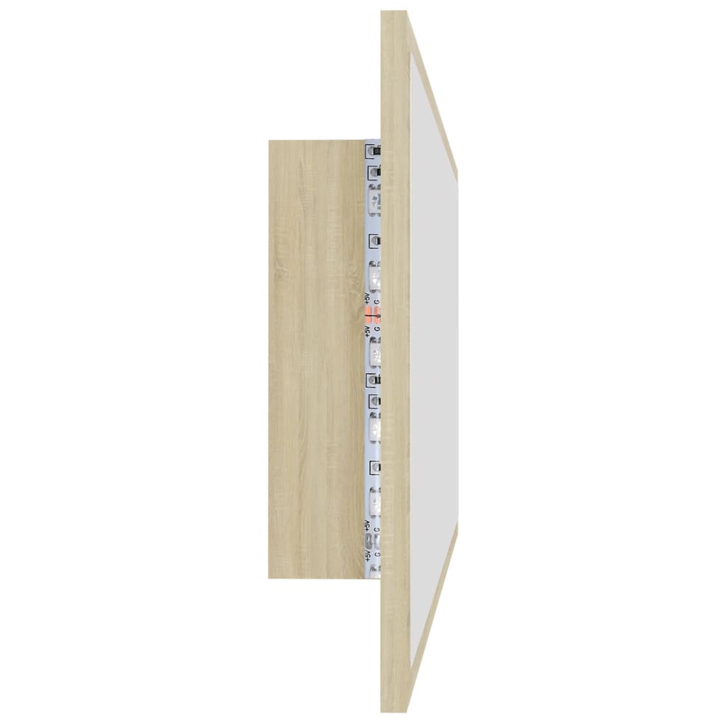 Baderomsspeil LED Sonoma Eik 100x8,5x37 cm akryl