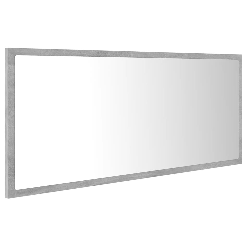 Baderomsspeil LED Betonggrå 100x8,5x37 cm akryl