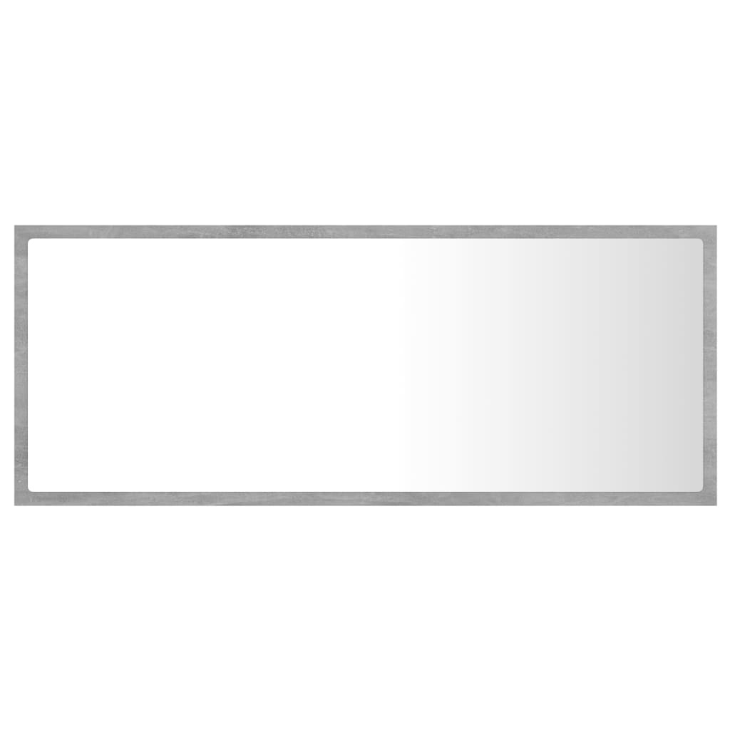 Baderomsspeil LED Betonggrå 100x8,5x37 cm akryl
