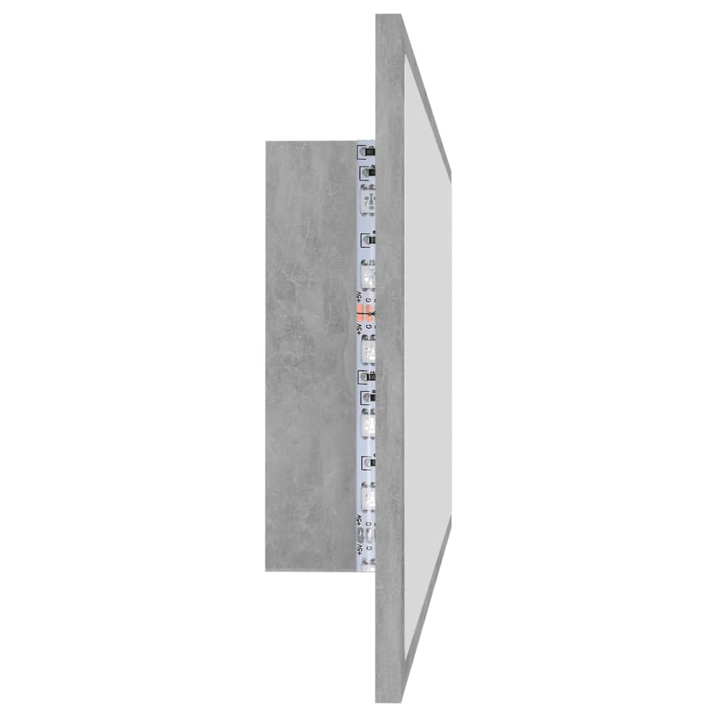 Baderomsspeil LED Betonggrå 100x8,5x37 cm akryl