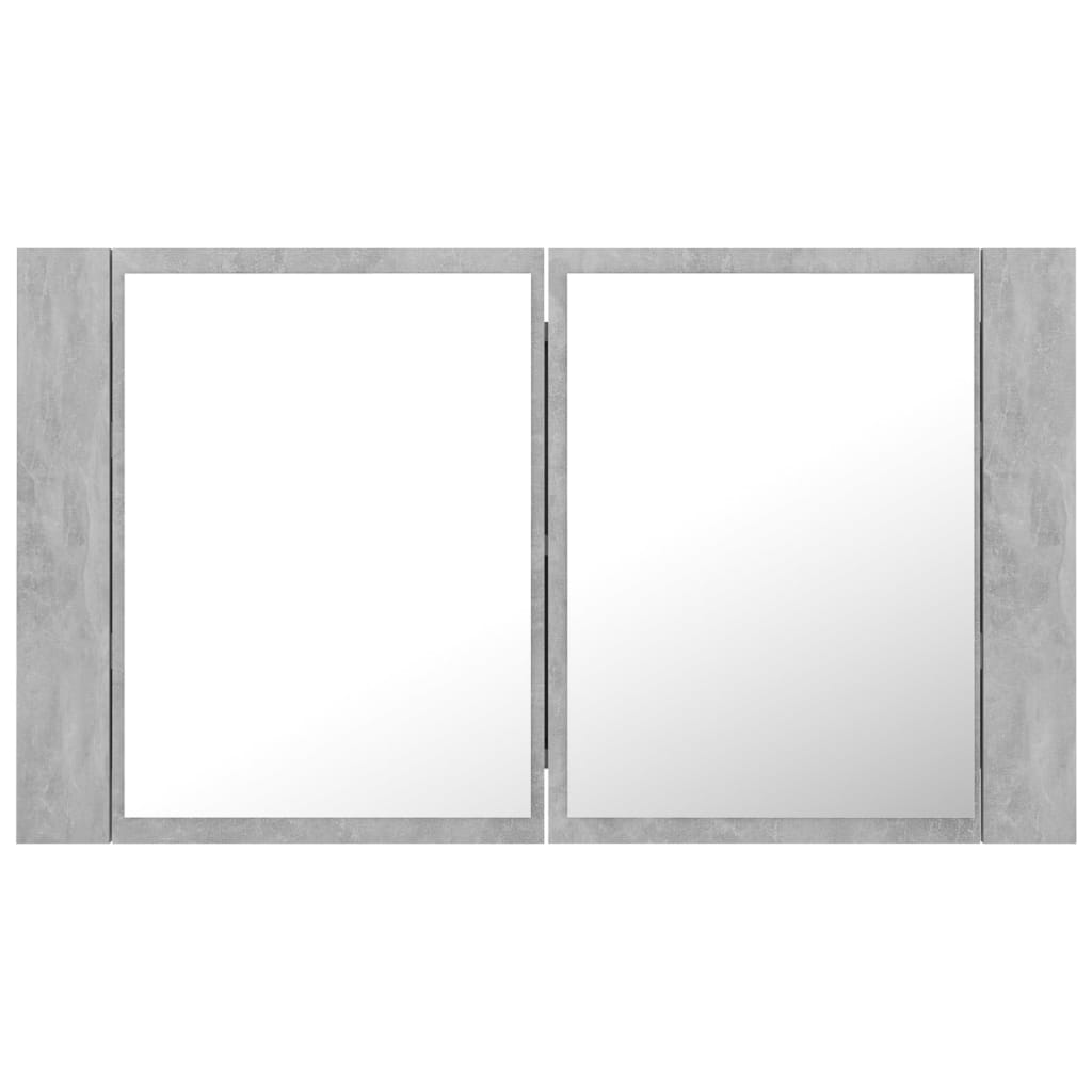 Baderomsspeil LED Speilskap Betonggrå 80x12x45 cm akryl