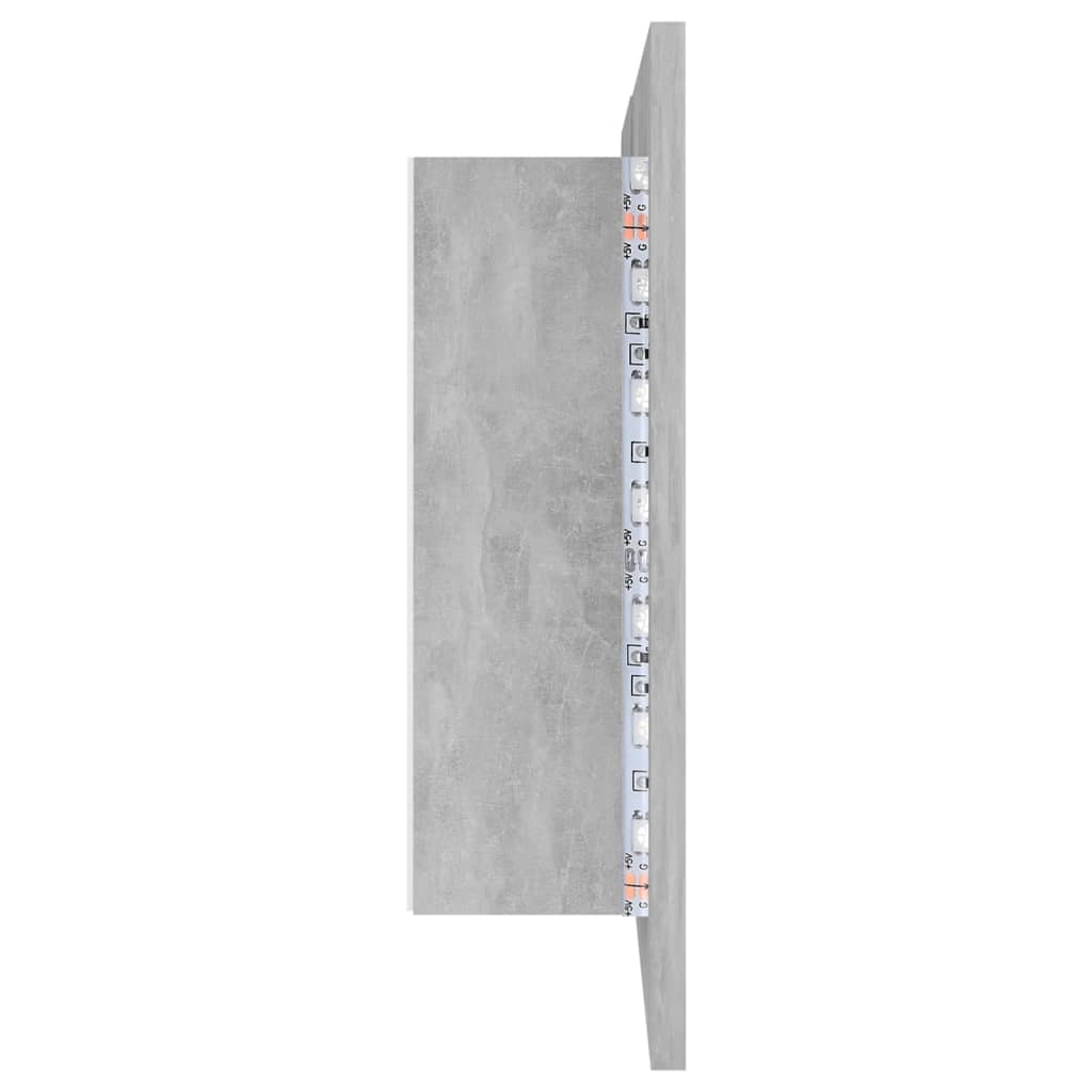 Baderomsspeil LED Speilskap Betonggrå 80x12x45 cm akryl