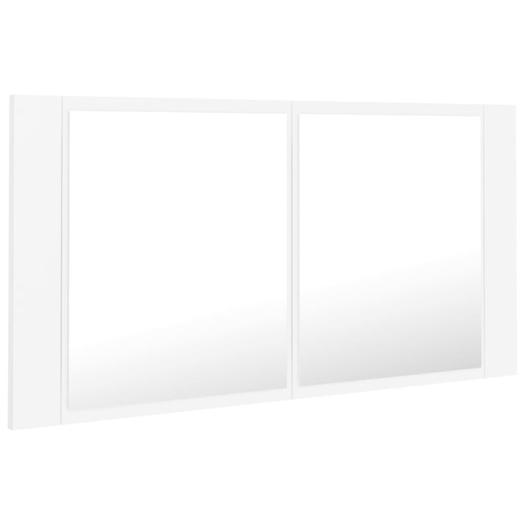 LED-speilskap til baderom hvit 90x12x45 cm akryl