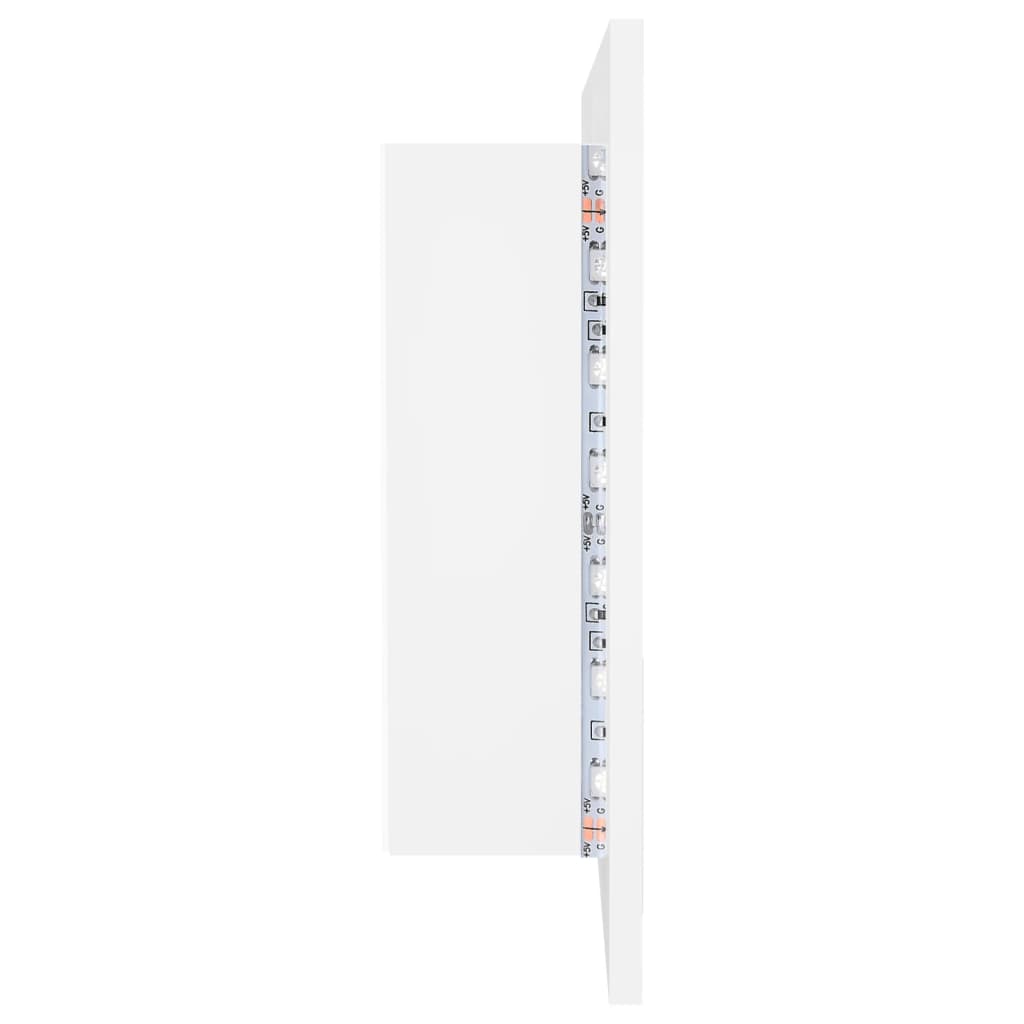 LED-speilskap til baderom hvit 90x12x45 cm akryl