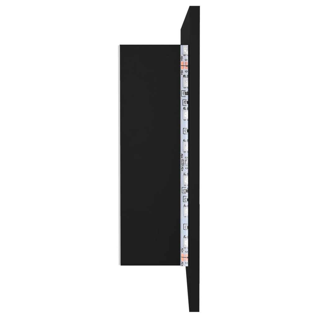 Baderomsspeil LED Speilskap til baderom Svart 90x12x45 cma kryl