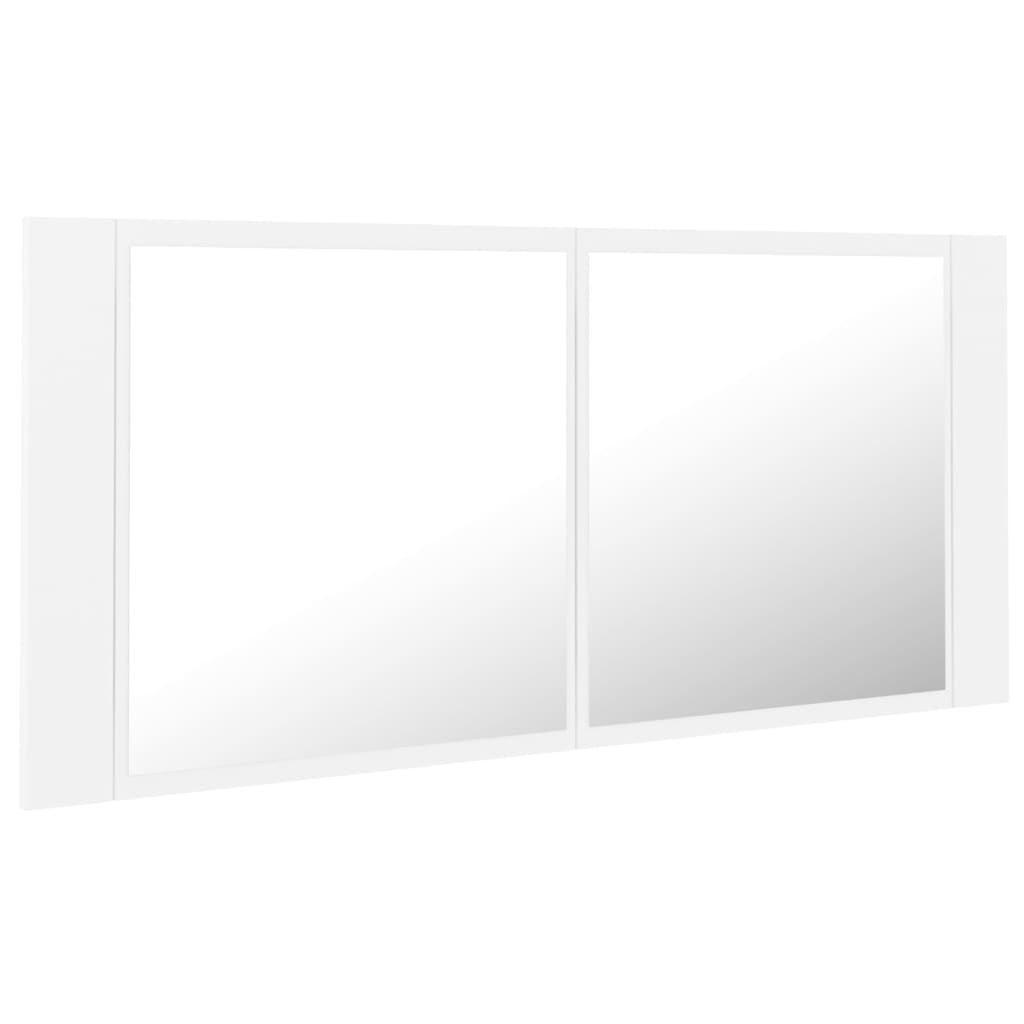 Baderomsspeil LED Skap Hvit 100x12x45 cm akryl