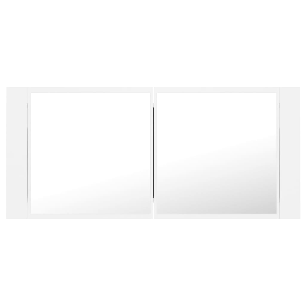Baderomsspeil LED Skap Hvit 100x12x45 cm akryl