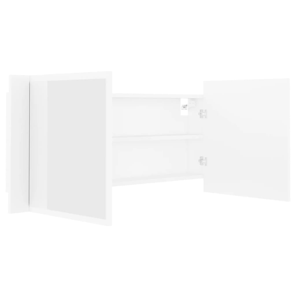 Baderomsspeil LED Skap Hvit 100x12x45 cm akryl