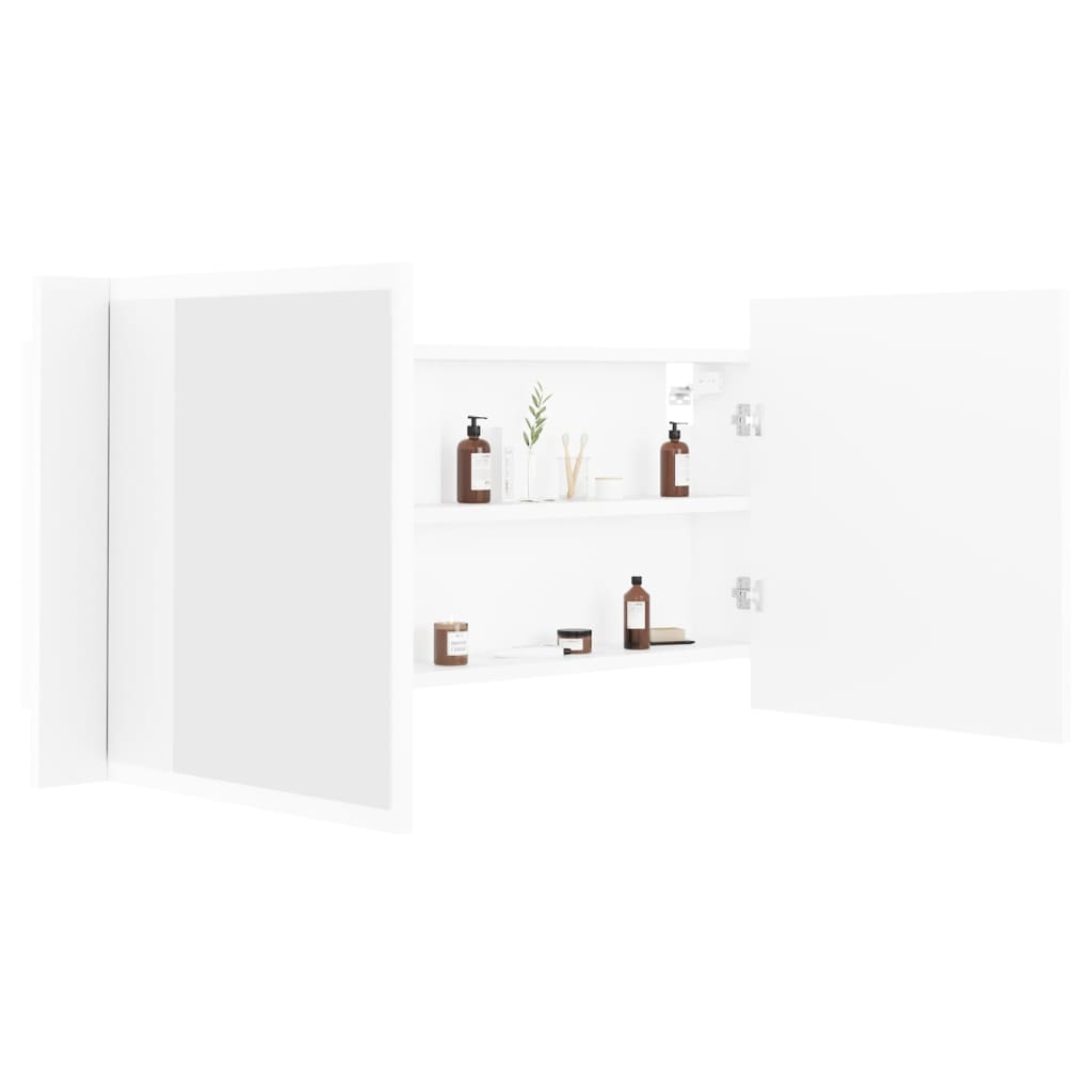 Baderomsspeil LED Skap Hvit 100x12x45 cm akryl