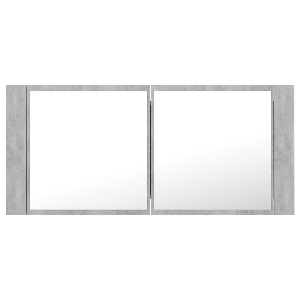 Baderomsspeil LED Skap Betonggrå 100x12x45 cm akryl