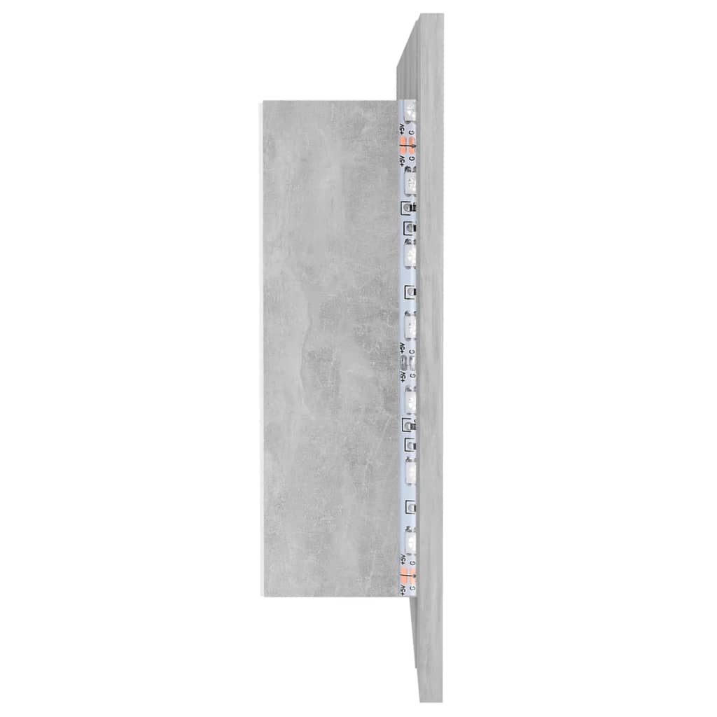 Baderomsspeil LED Skap Betonggrå 100x12x45 cm akryl