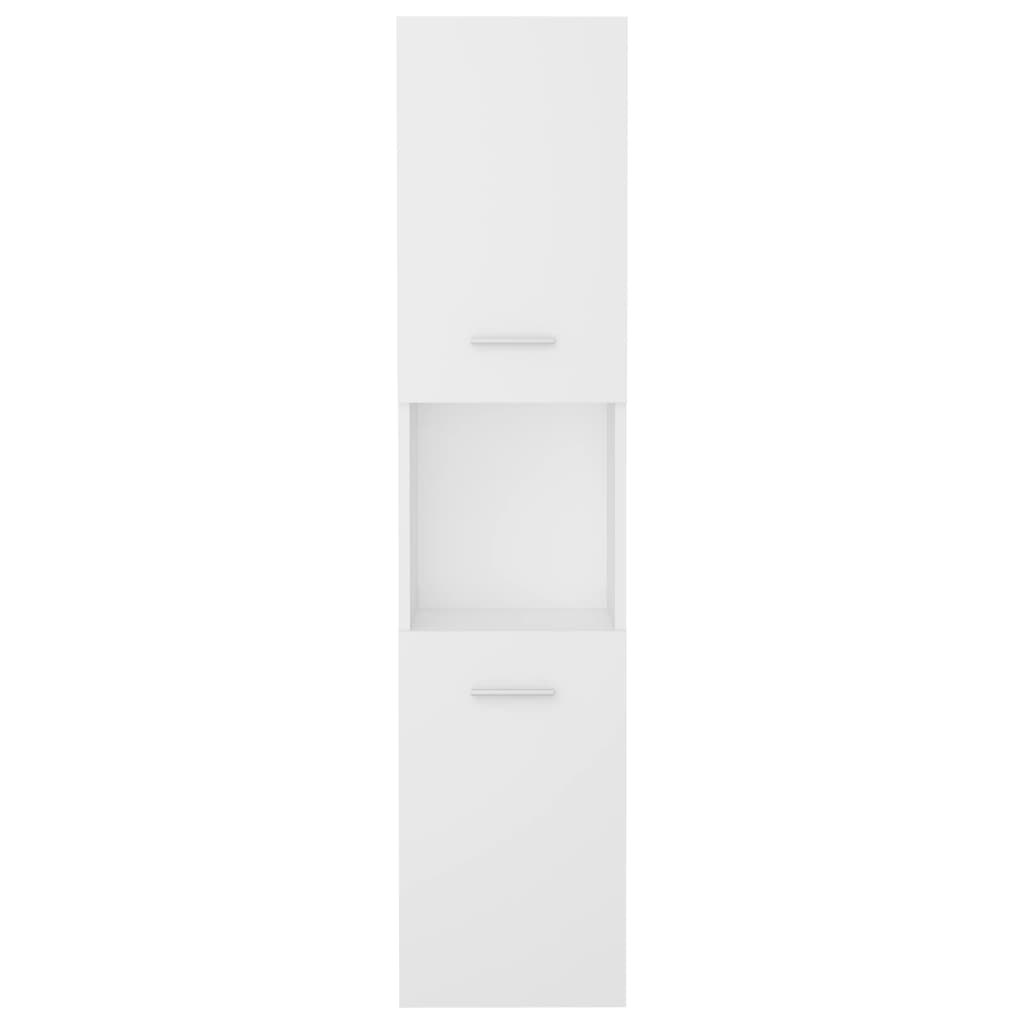 Baderomsskap hvit 30x30x130 cm konstruert tre