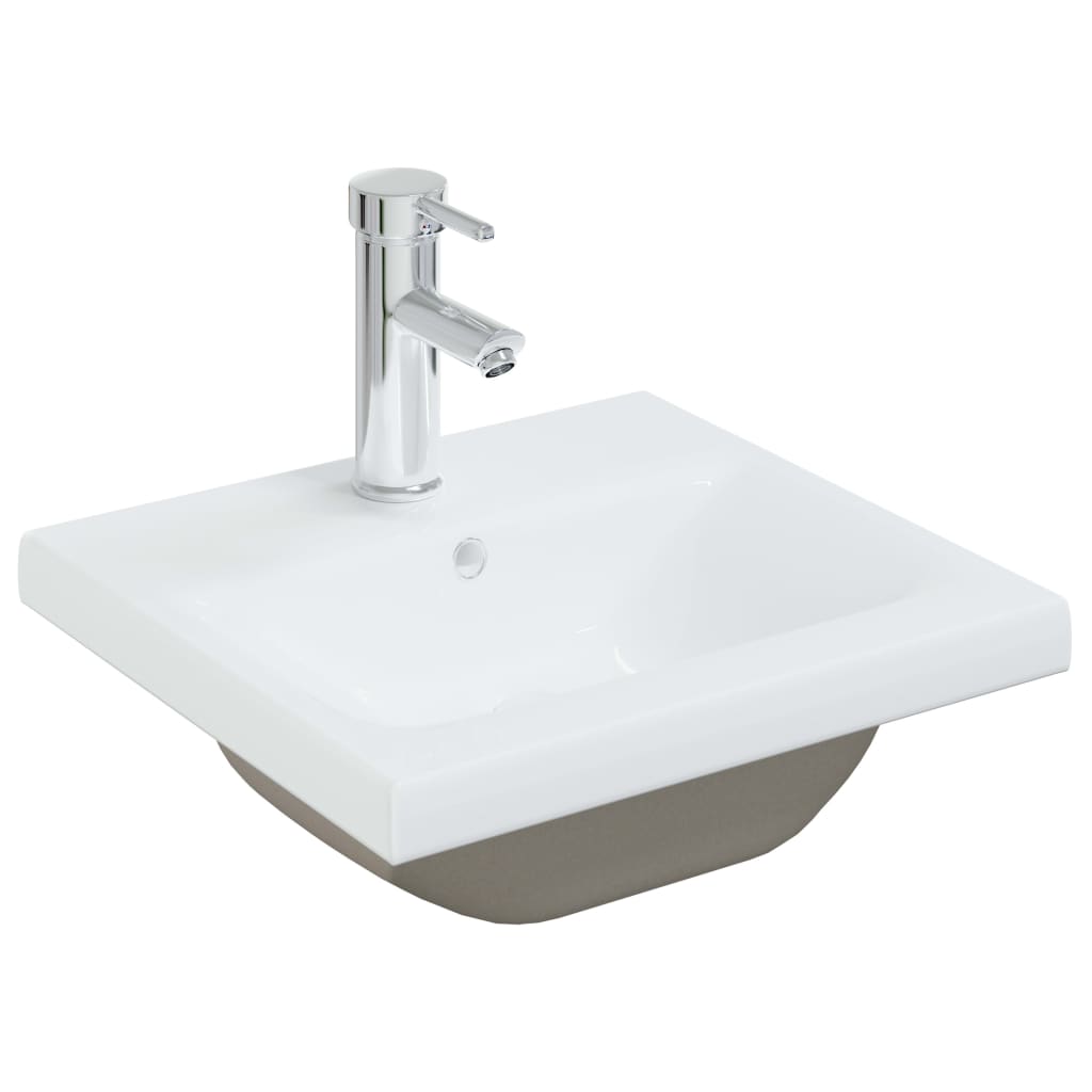 Baderomservant Innebygd med kran 42x39x18 cm keramikk hvit