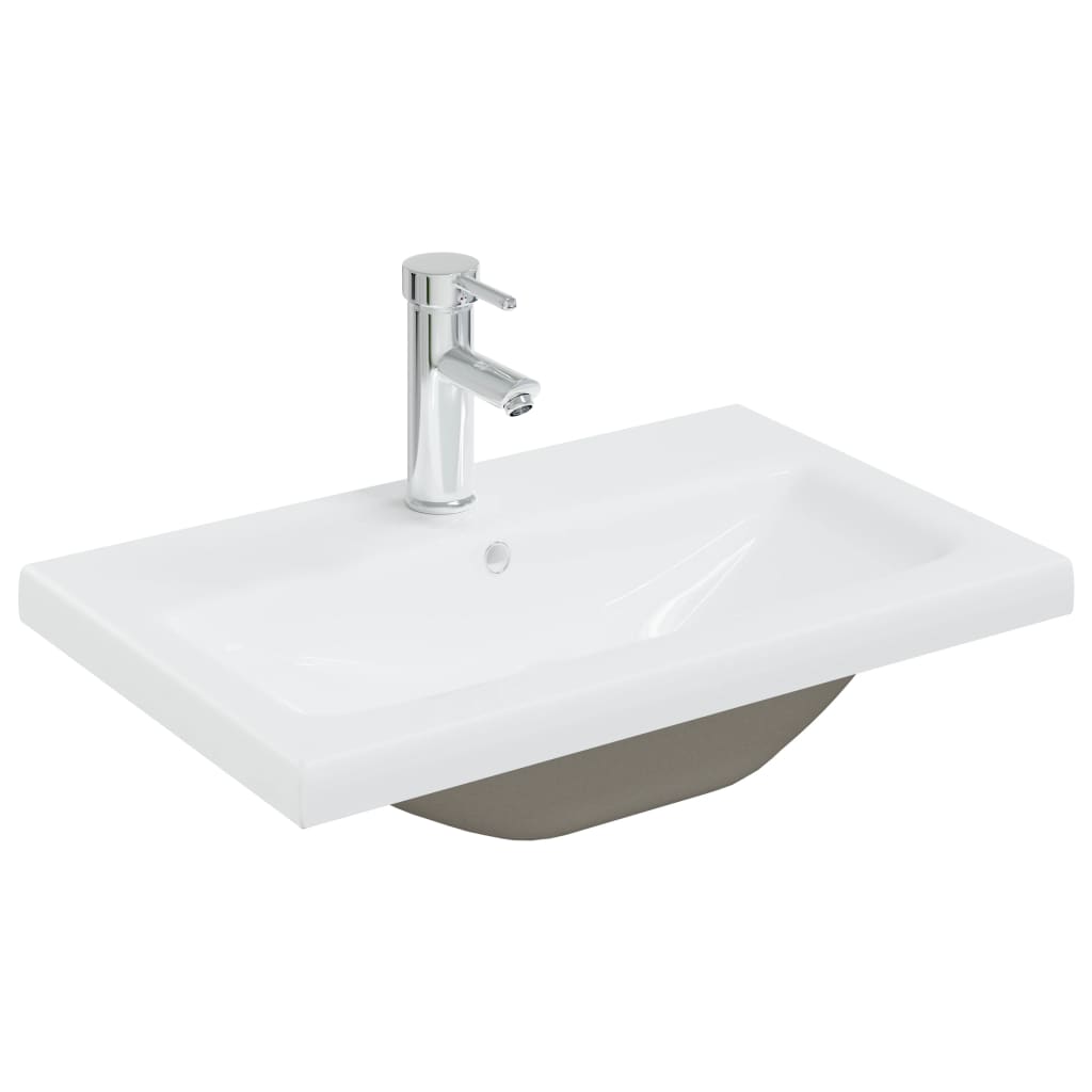 Baderomservant Innebygd med kran 61x39x18 cm kreamikk hvit