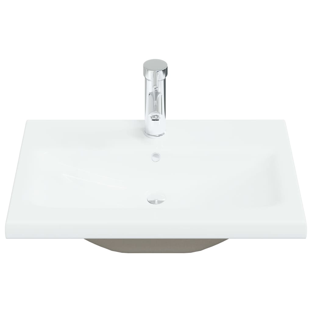 Baderomservant Innebygd med kran 61x39x18 cm kreamikk hvit