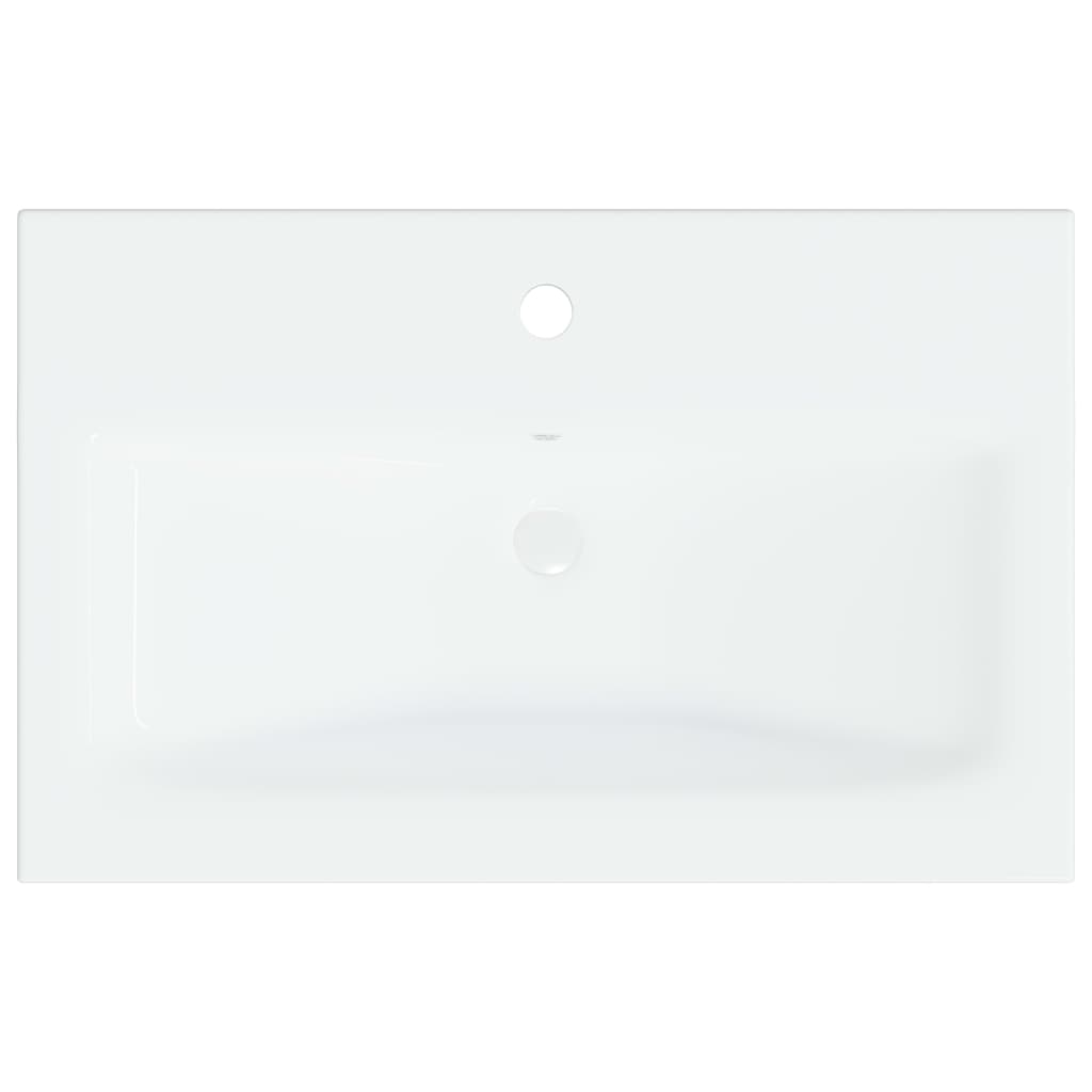 Baderomservant Innebygd med kran 61x39x18 cm kreamikk hvit