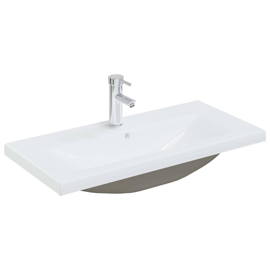 Baderomservant Innebygd med kran 81x39x18 cm kreamikk hvit