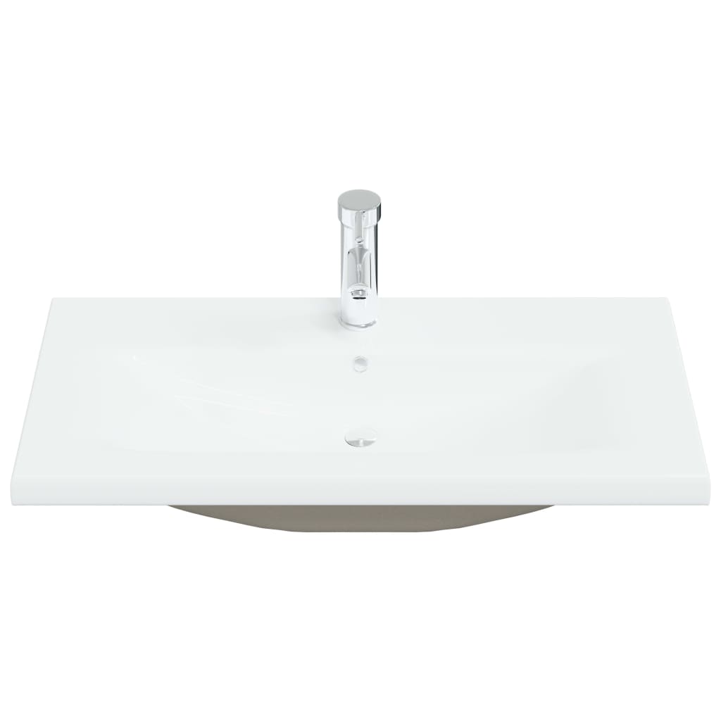 Baderomservant Innebygd med kran 81x39x18 cm kreamikk hvit