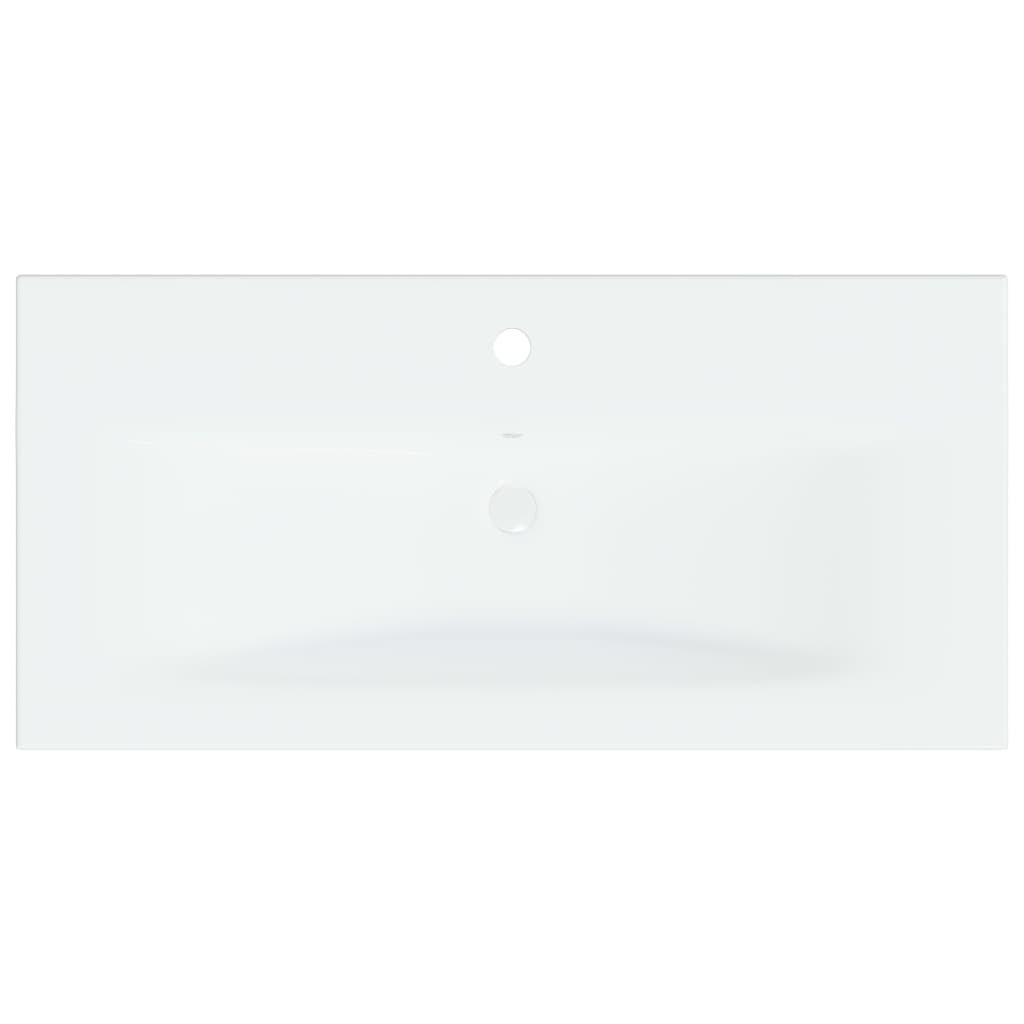 Baderomservant Innebygd med kran 81x39x18 cm kreamikk hvit