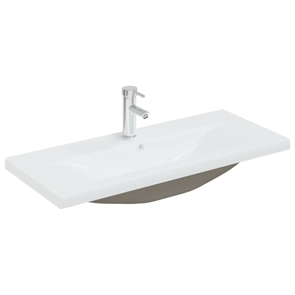Baderomservant Innebygd med kran 91x39x18 cm kreamikk hvit
