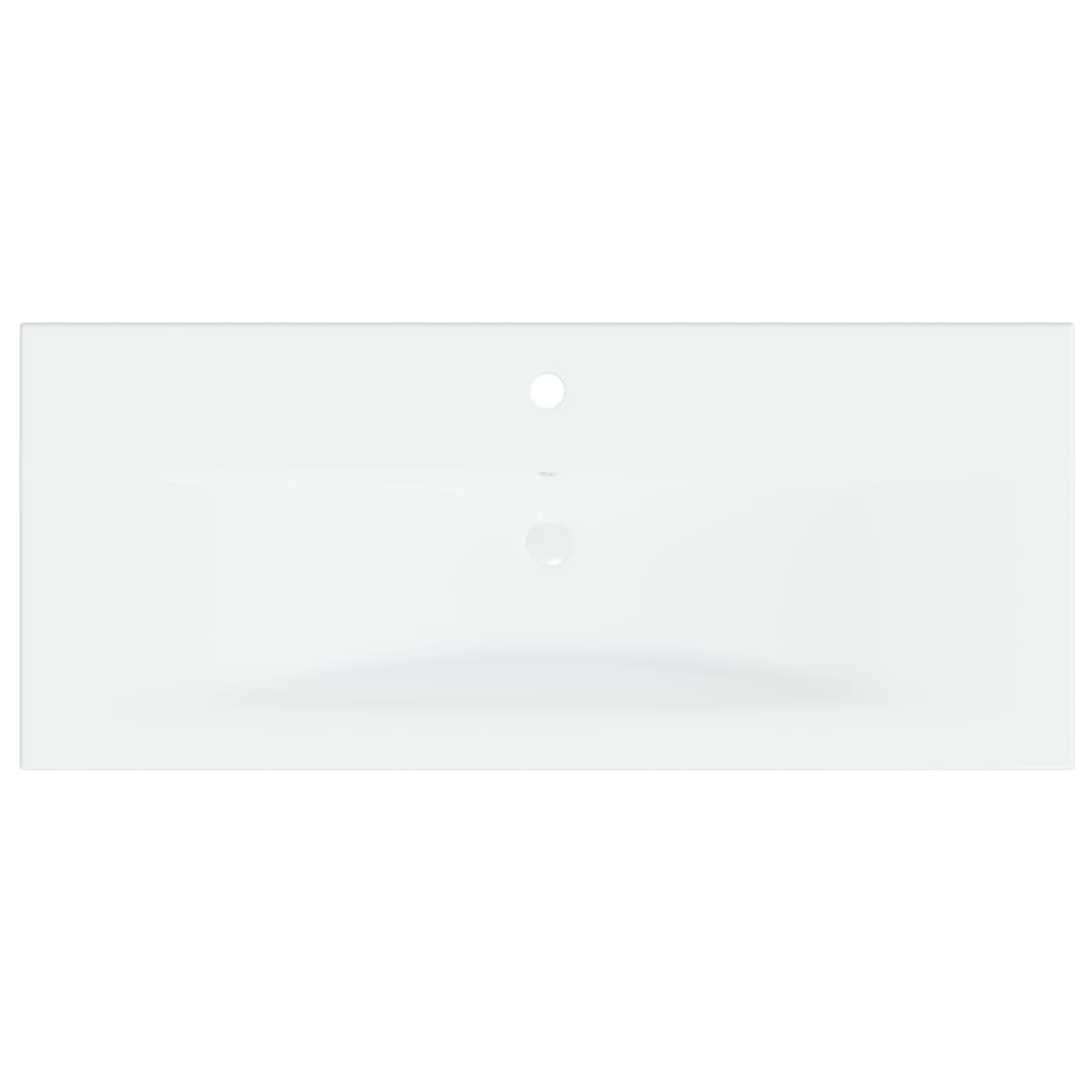 Baderomservant Innebygd med kran 91x39x18 cm kreamikk hvit