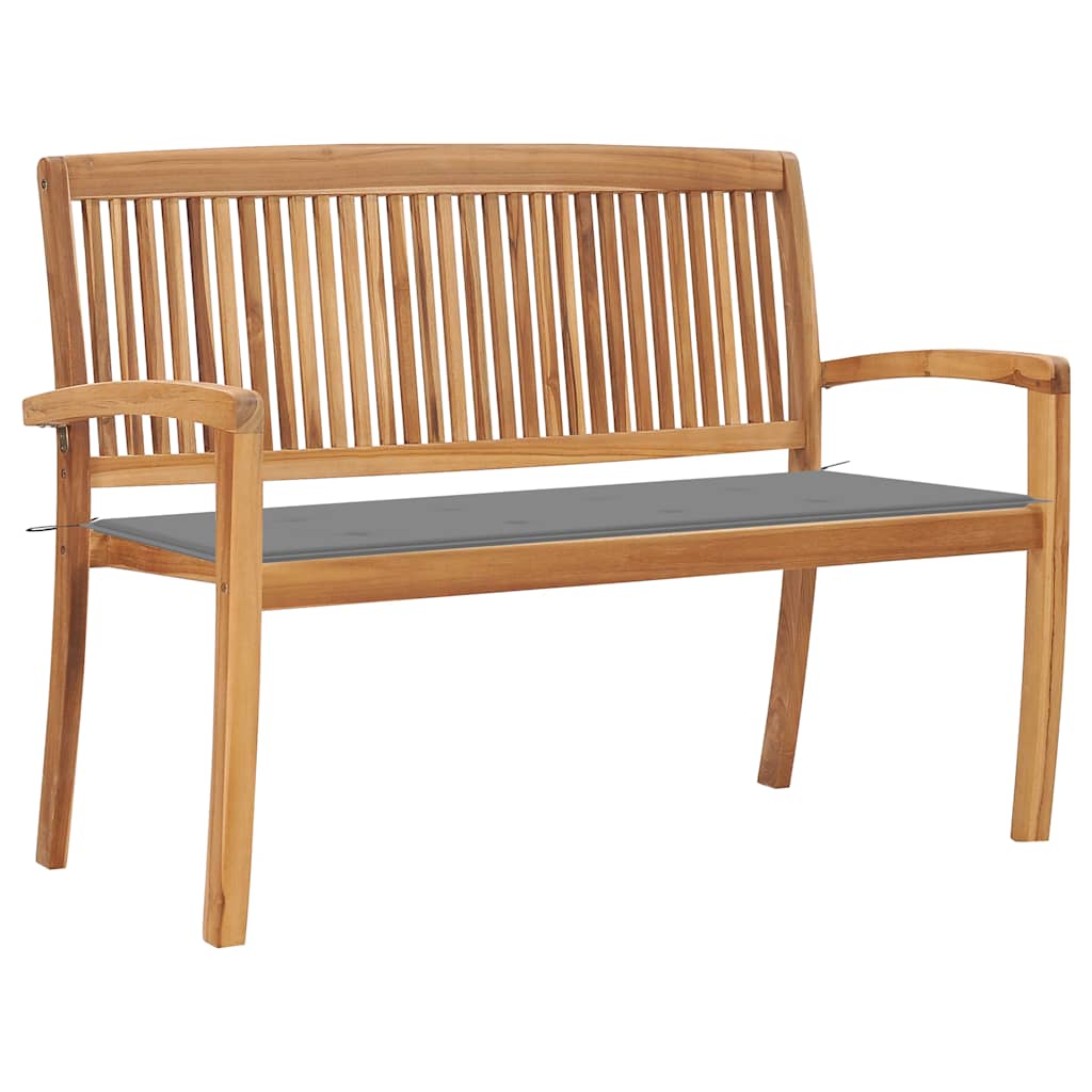 Stablebenk med pute 128,5 cm heltre teak