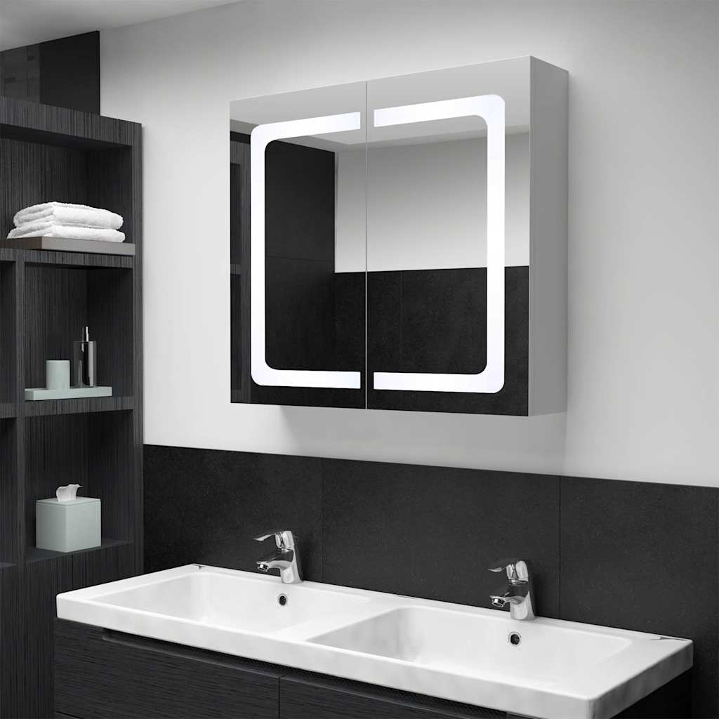 LED-speilskap til bad 80x12,2x68 cm