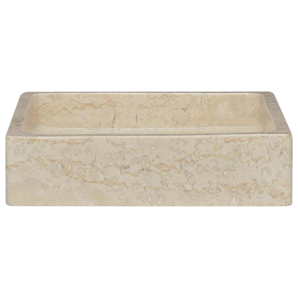 Baderomsvask 40x40x10 cm marmor kremhvit