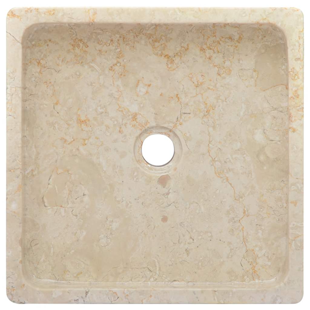 Baderomsvask 40x40x10 cm marmor kremhvit