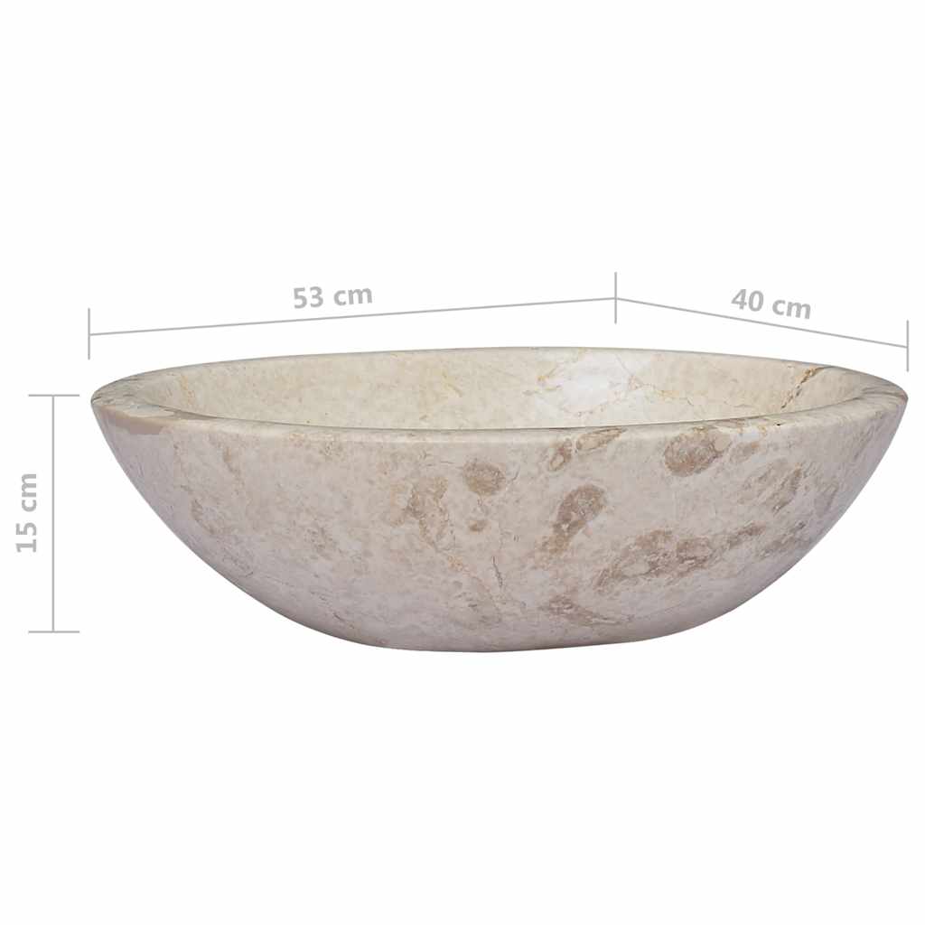Baderomsvask 53x40x15 cm marmor kremhvit
