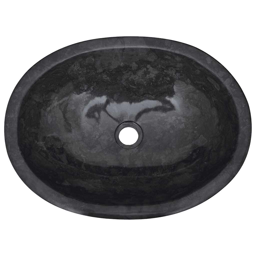 Baderomsvask 53x40x15 cm marmor Svart