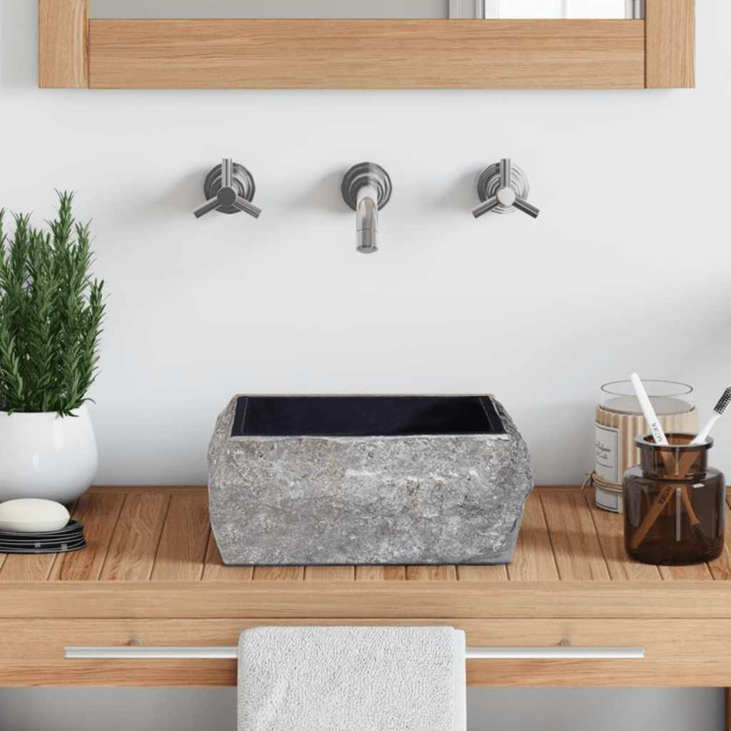 Baderomsvask 30x30x13 cm marmor Svart
