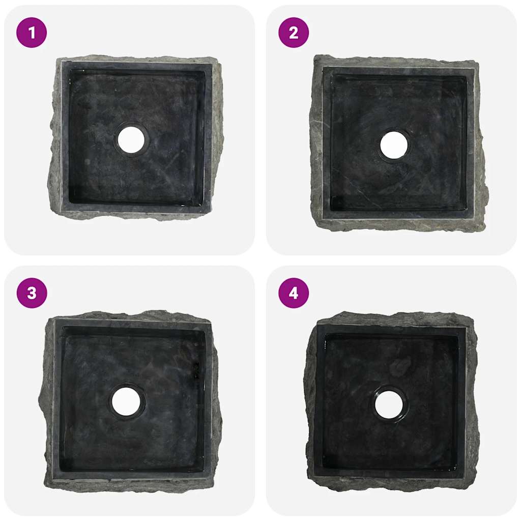 Baderomsvask 30x30x13 cm marmor Svart