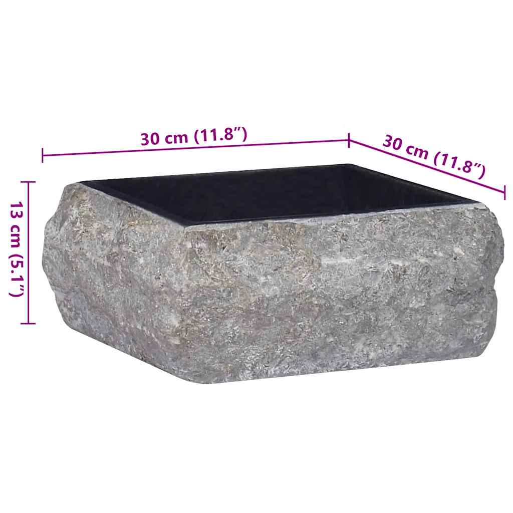 Baderomsvask 30x30x13 cm marmor Svart