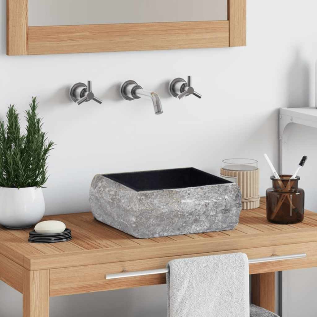 Baderomsvask 30x30x13 cm marmor Svart