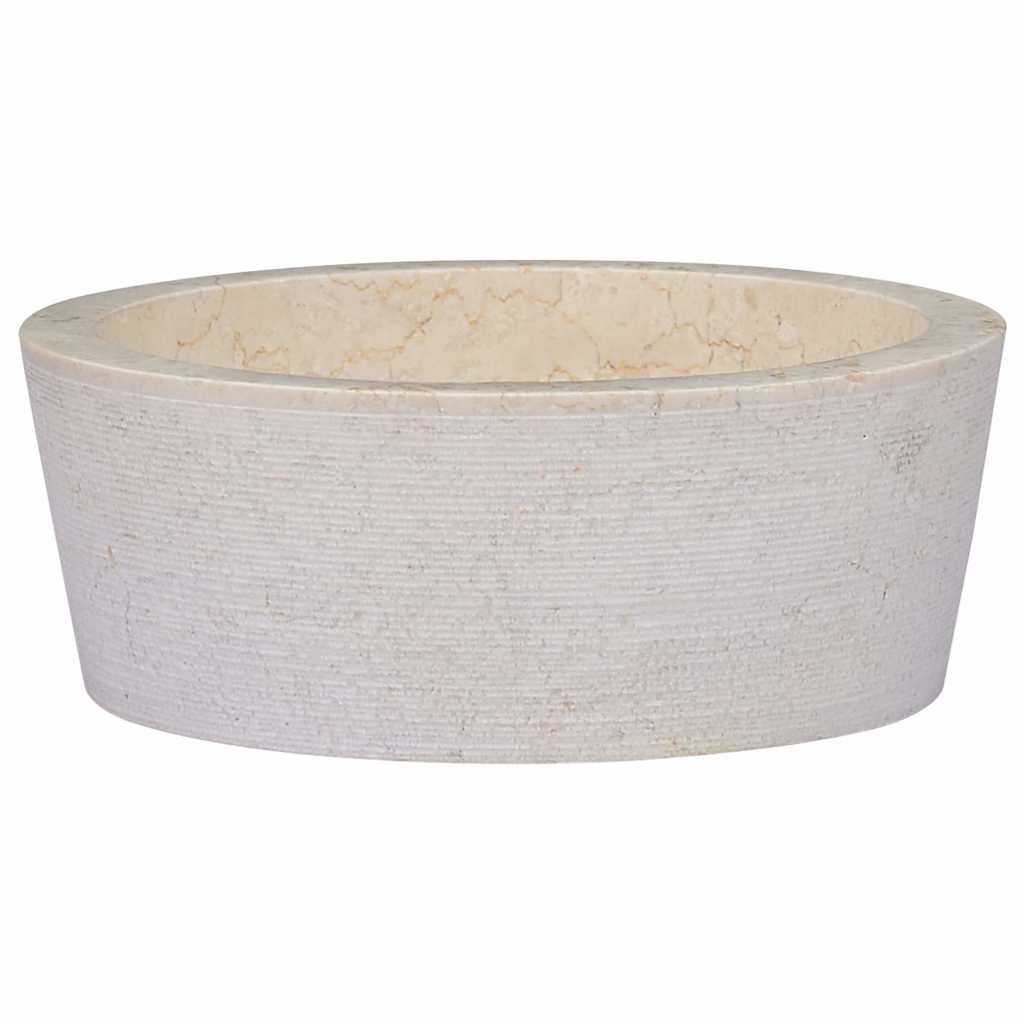 Baderomsvask Ø40x15 cm marmor kremhvit