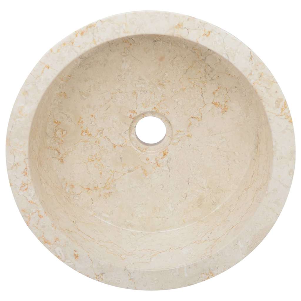 Baderomsvask Ø40x15 cm marmor kremhvit