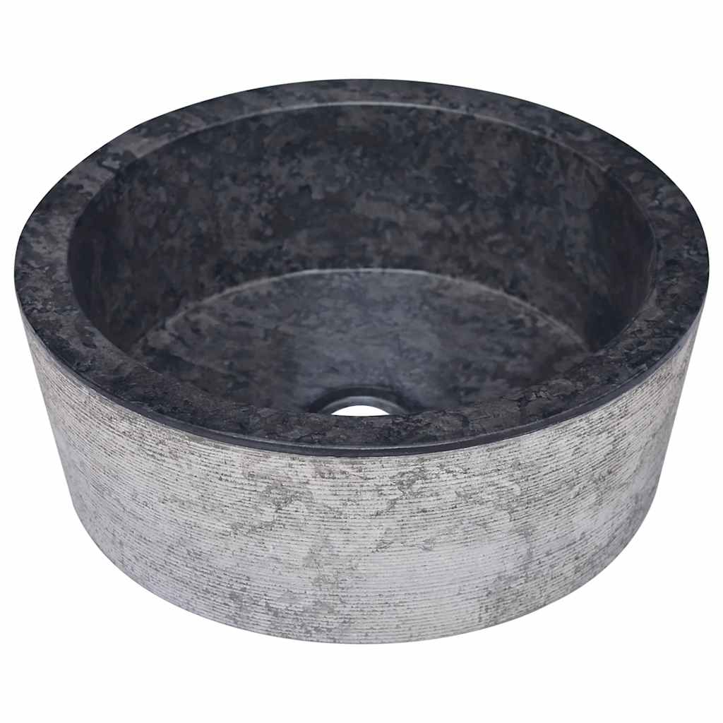 Baderomsvask Ø40x15 cm marmor Svart